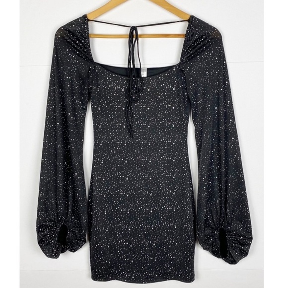 Lucy in the Sky Long Sleeve Sparkle Cocktail Dress size M - Picture 4 of 12